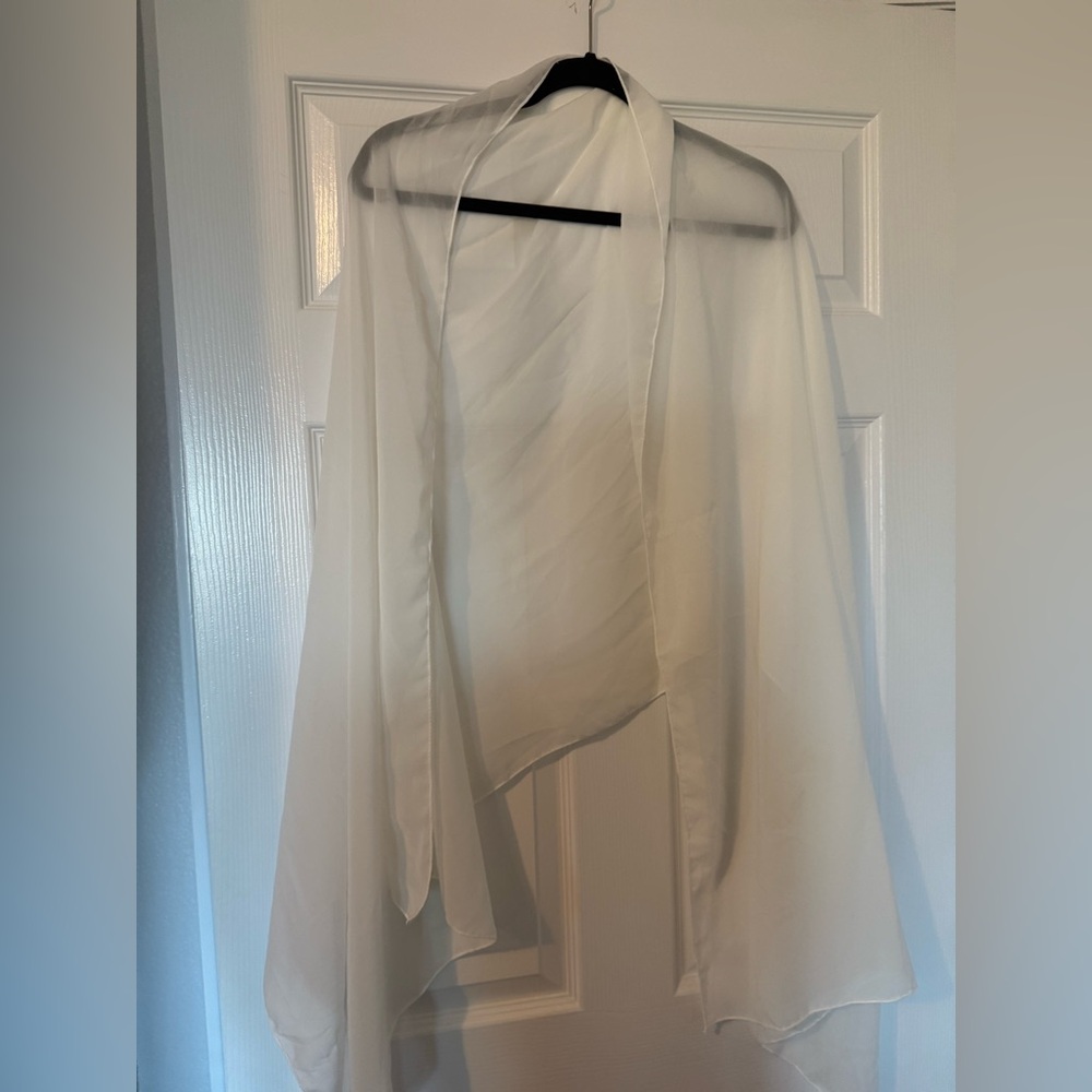 Elegant Sheer White Shawl